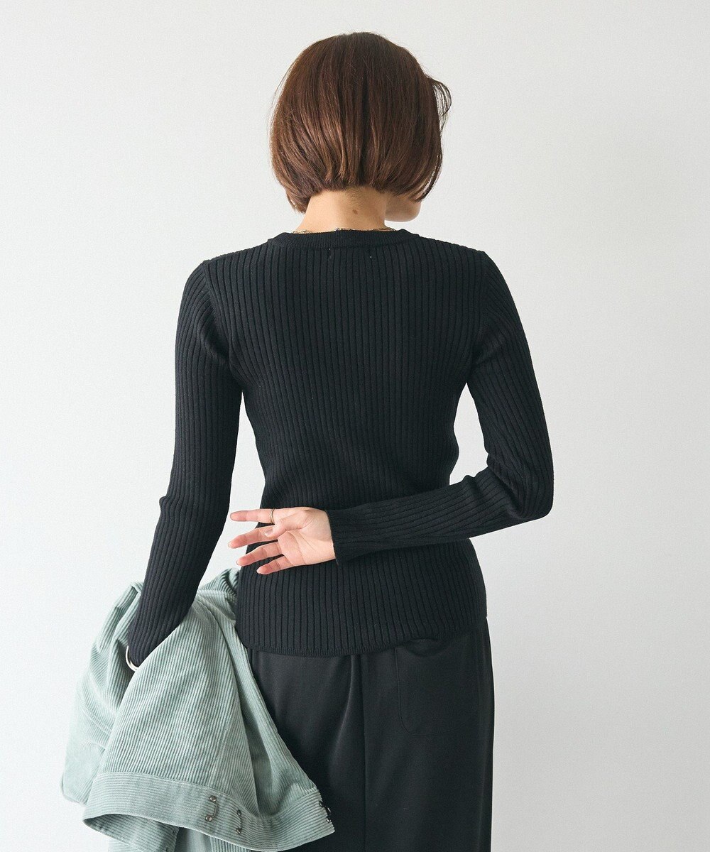 CRAFT STANDARD BOUTIQUE 洗える/とてもちクルーネックリブニットプルオーバー 