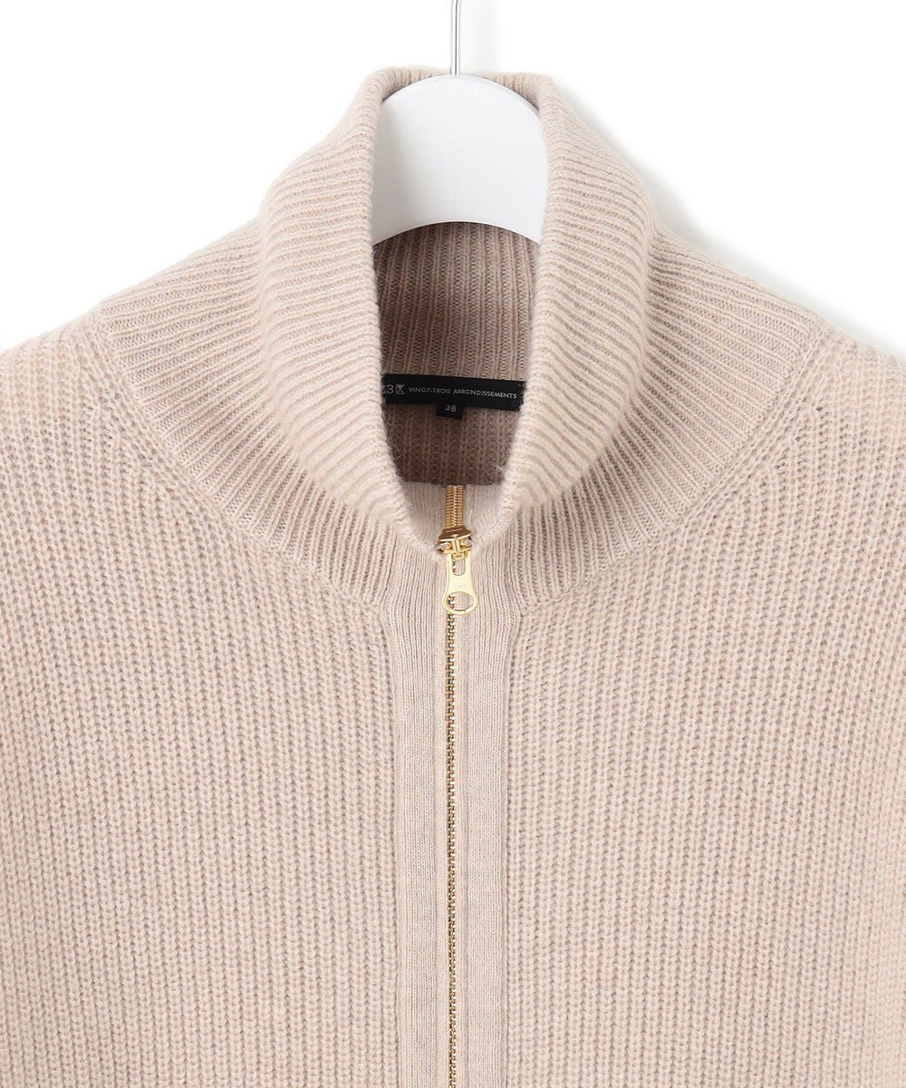 23区 S 【洗える】カシミヤブレンド ジップアップ ニットブルゾン 