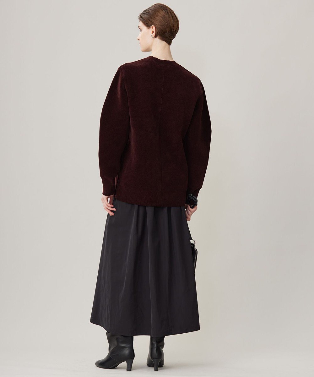 ICB L 【洗える】コットンシェニール コクーンスリーブニット 