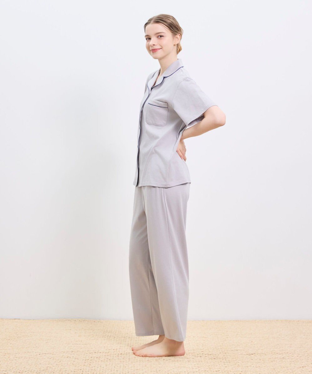 une nana cool 【綿100%】スビン天竺 半袖開襟パジャマ MADE WITH LIBERTY FABRIC 