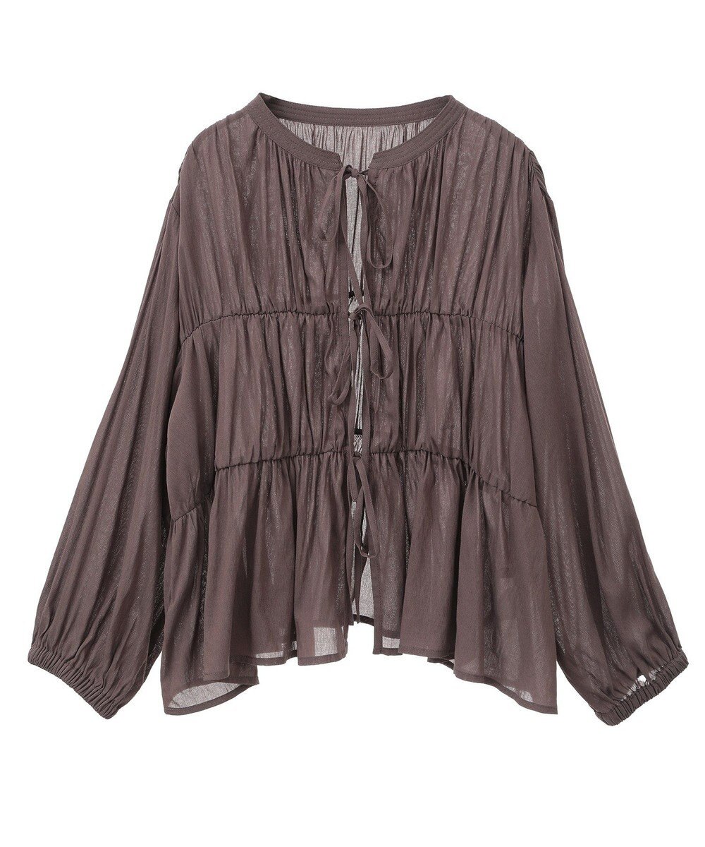 YECCA VECCA リボンデザインシアーブラウス 