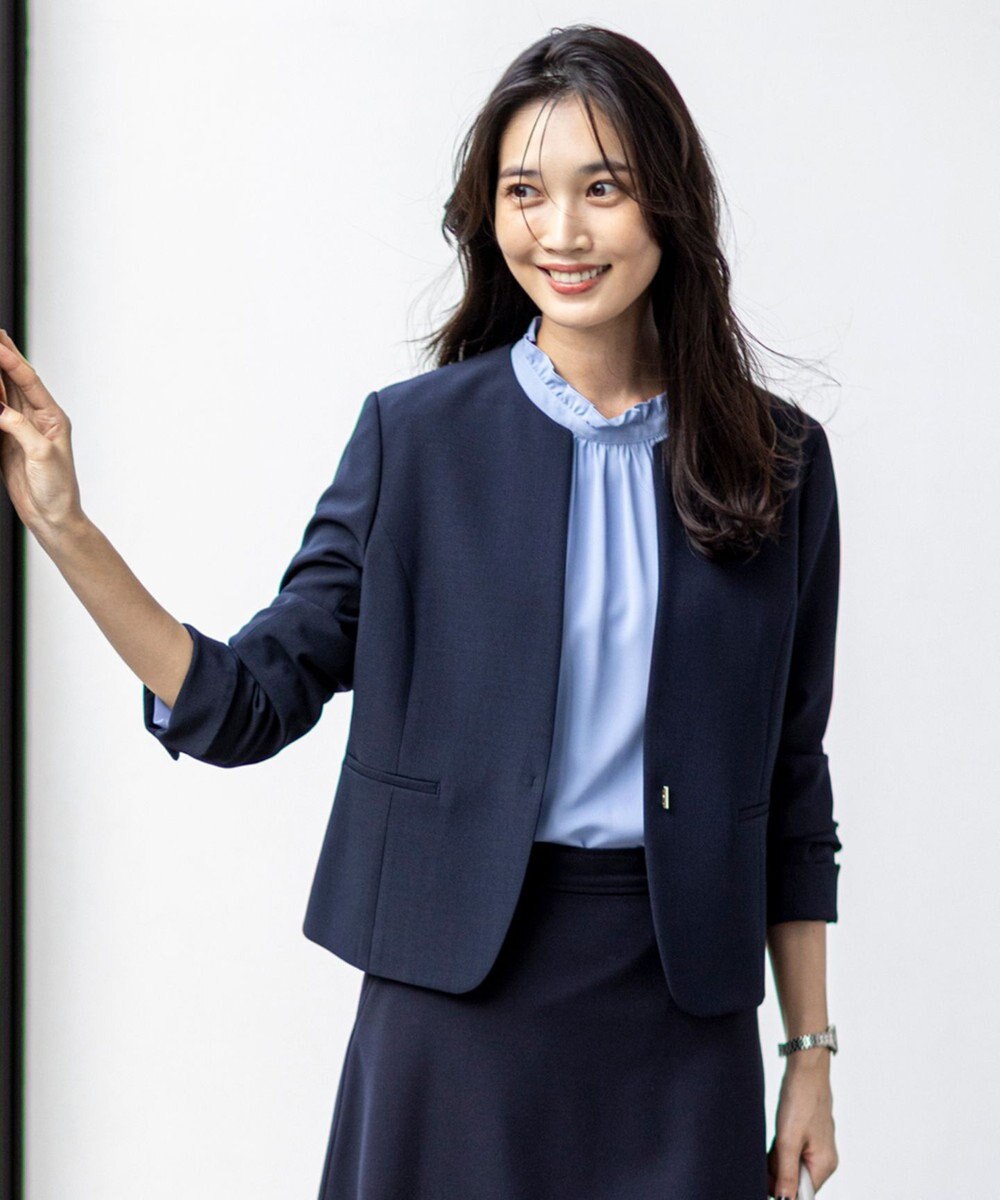 ANY SIS S 【WEB限定】ウーステッドエステル クルーネック ジャケット 