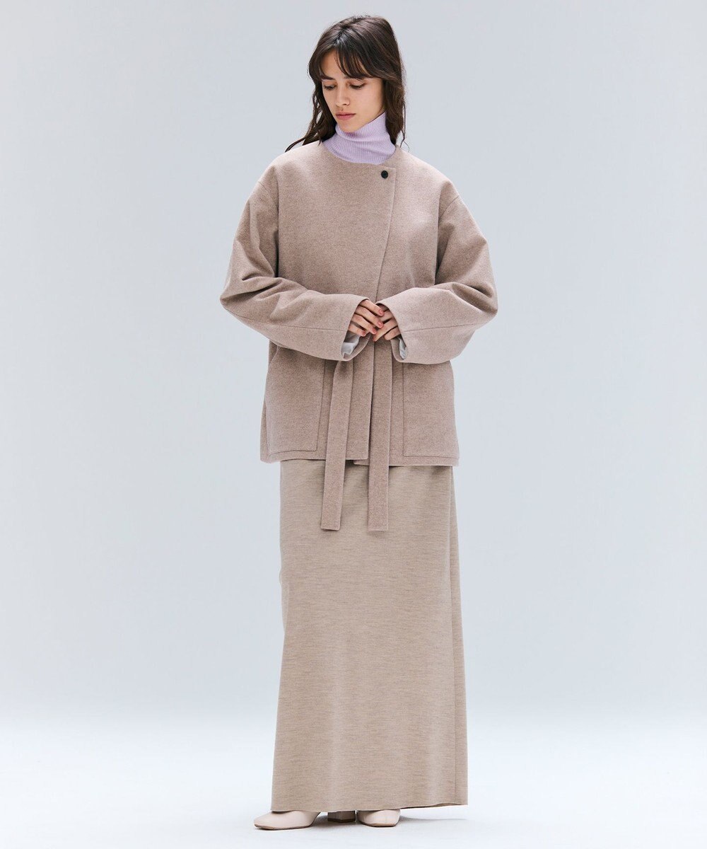 BEIGE， LABBOCK / ウール混2WAYショートコート 