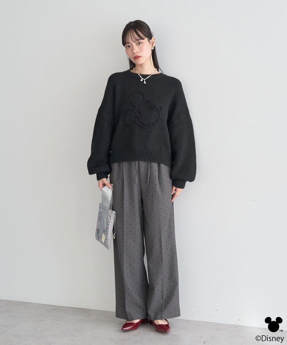 earth music&ecology 【予約】Disney/ミッキーコード刺繍ニットプルオーバー 
