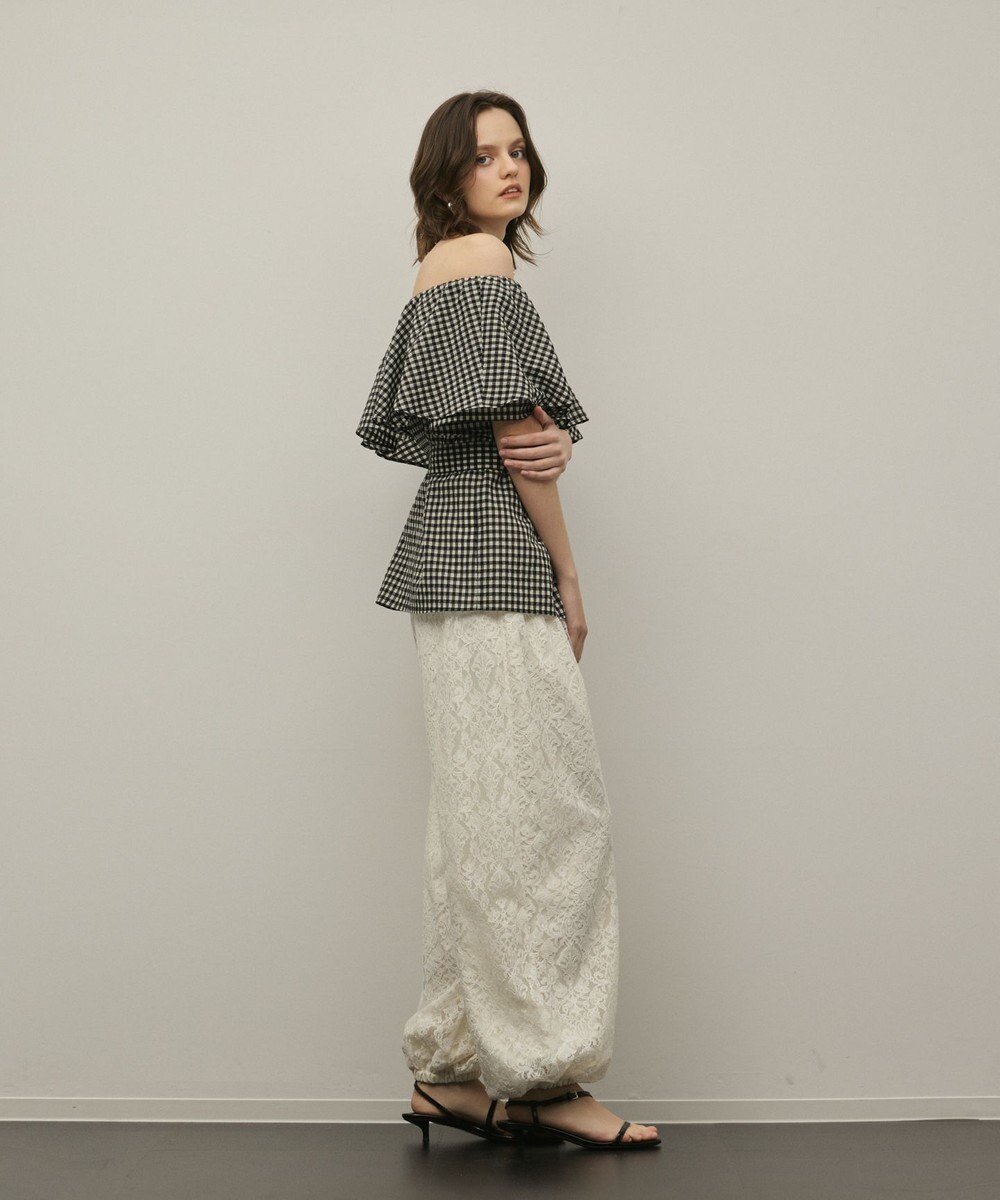 GRACE CONTINENTAL チェックケープブラウス 