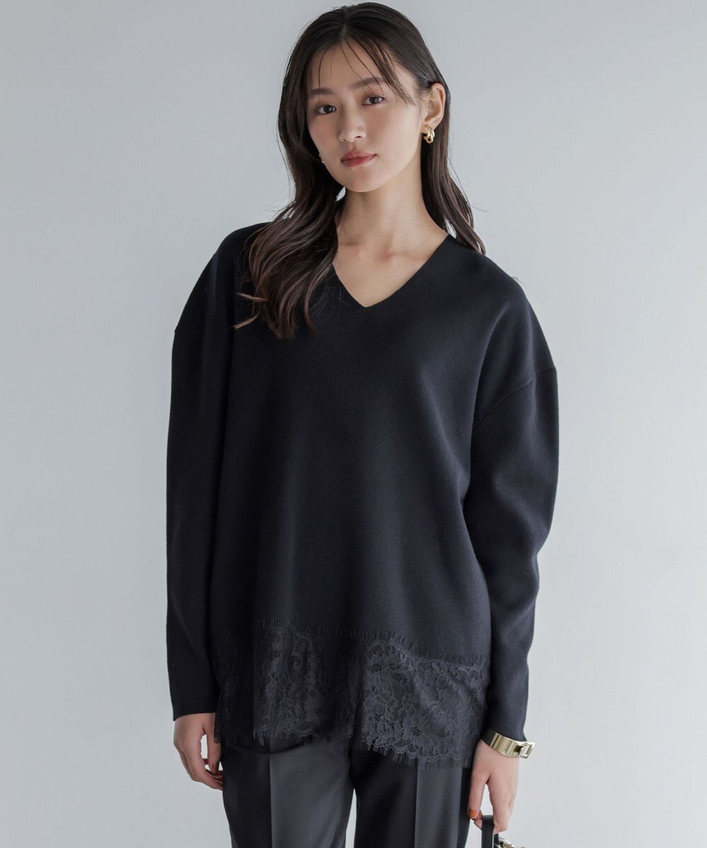 組曲 S レースモチーフニットプルオーバー 