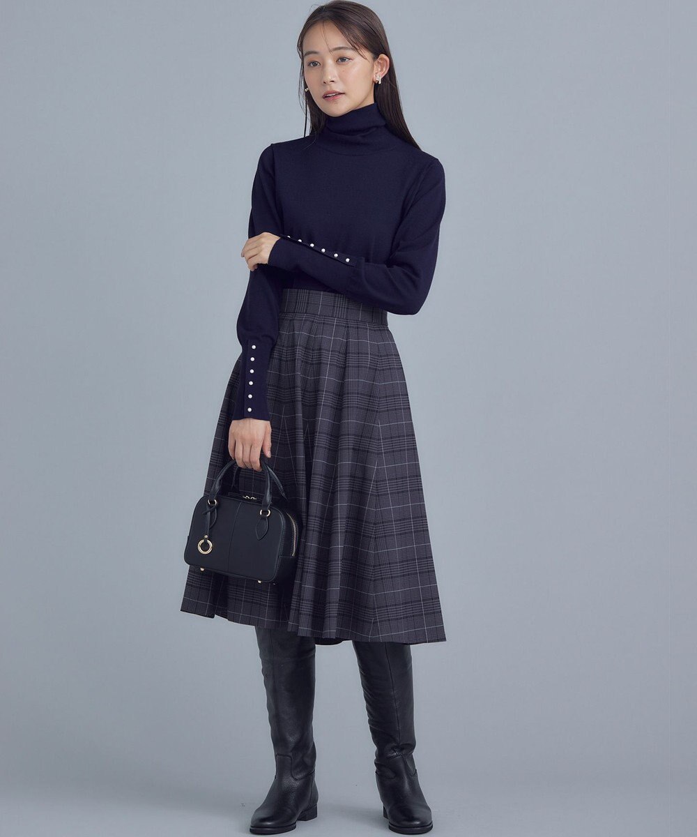 組曲 【WEB限定カラーあり】ウールライクストレッチ フレアスカート 