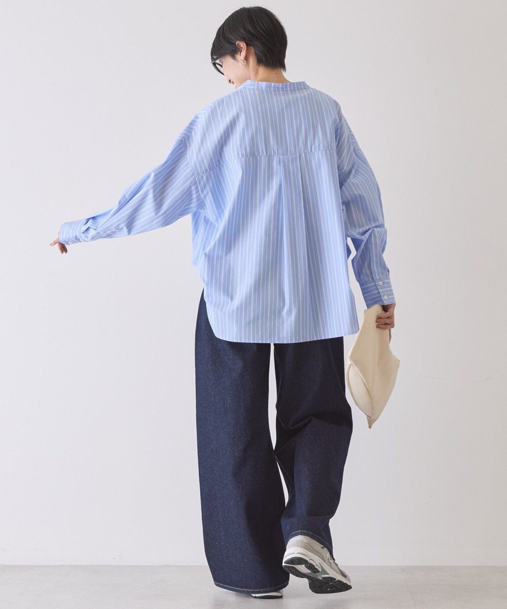 AMERICAN HOLIC 【イージーケア】ストライプVネックシャツ 