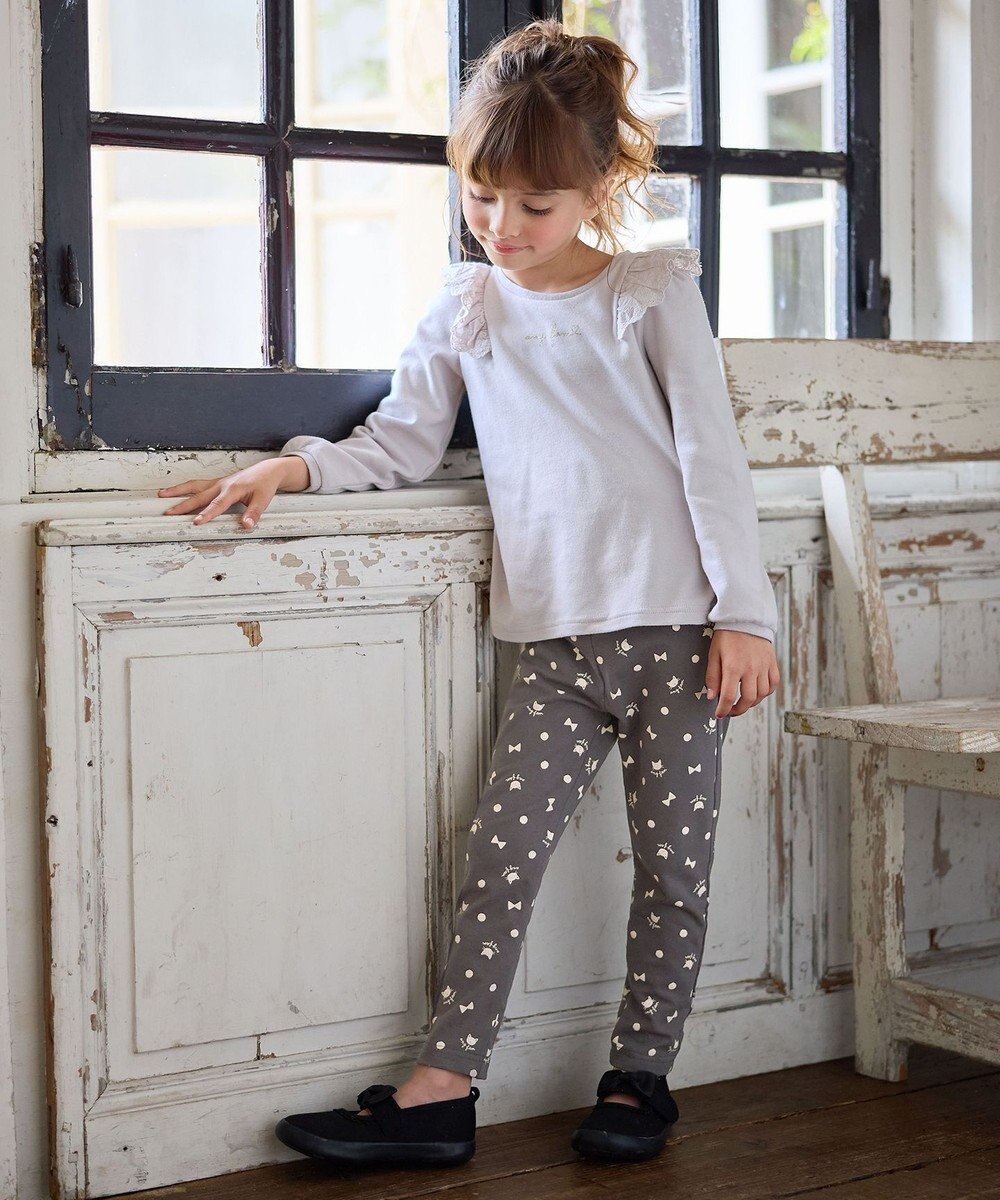 ANY KIDS 【WEB限定】フリル付き総柄レギンス 