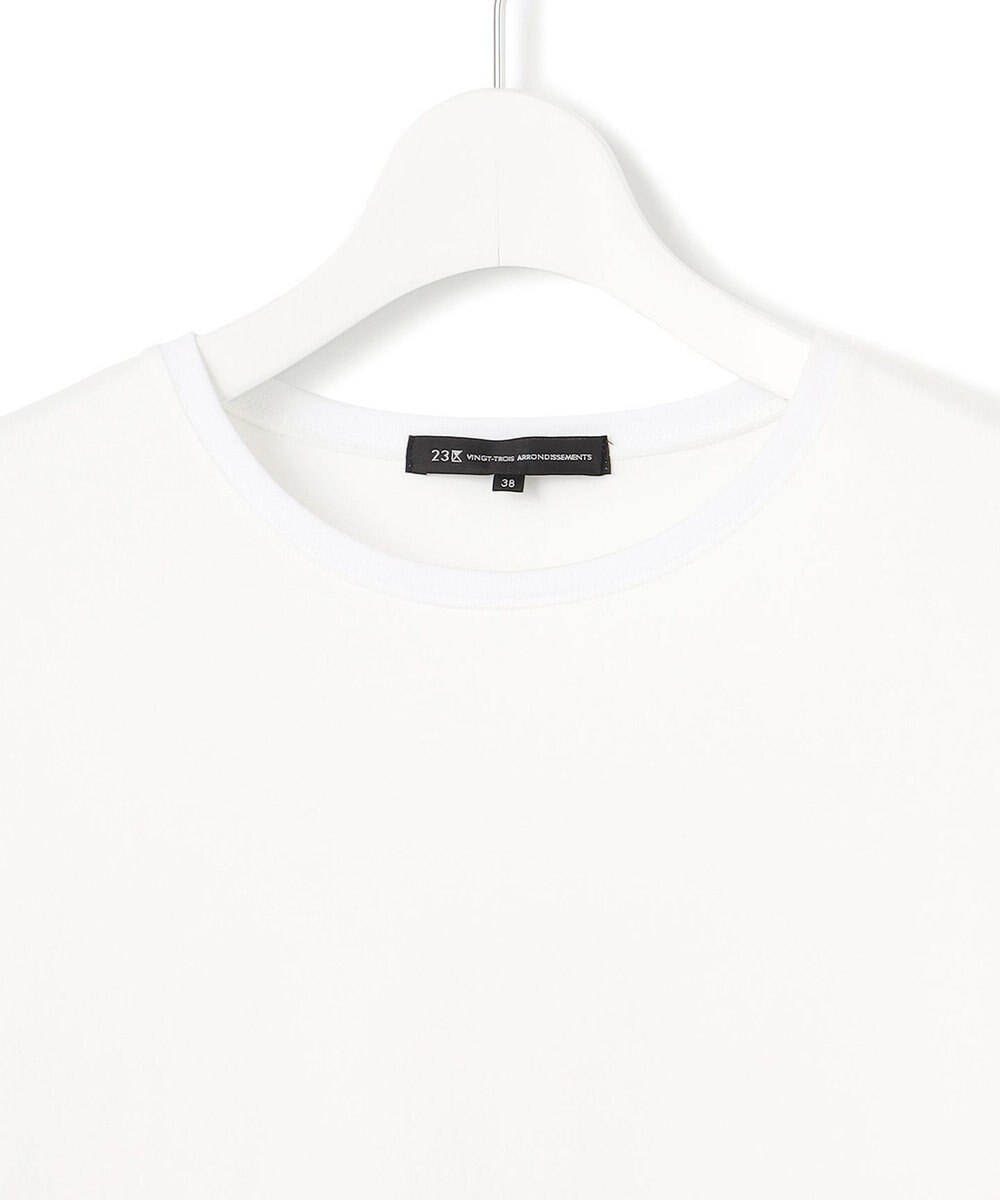 23区 S 【ご好評につき新色追加】ナチュラルコットンベアコンビ ペプラム カットソー 