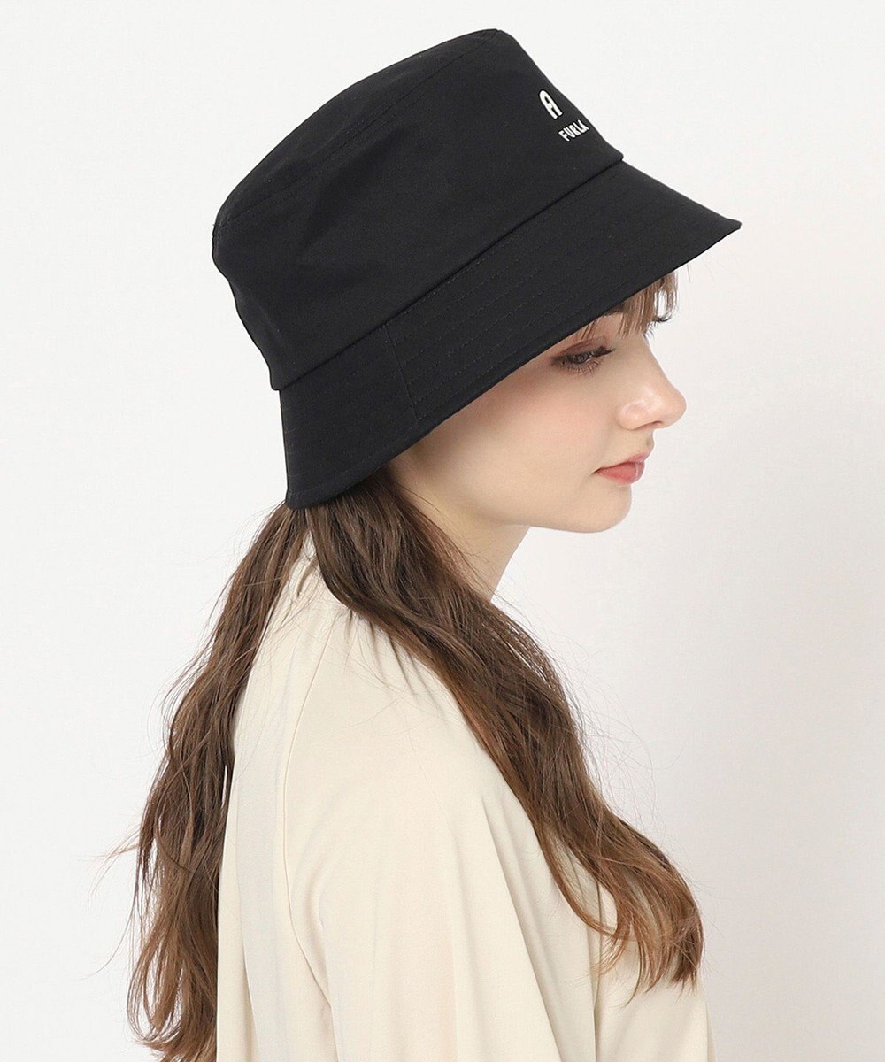 MOONBAT 【洗える】FURLA(フルラ) フロントロゴ刺繍バケットハット 