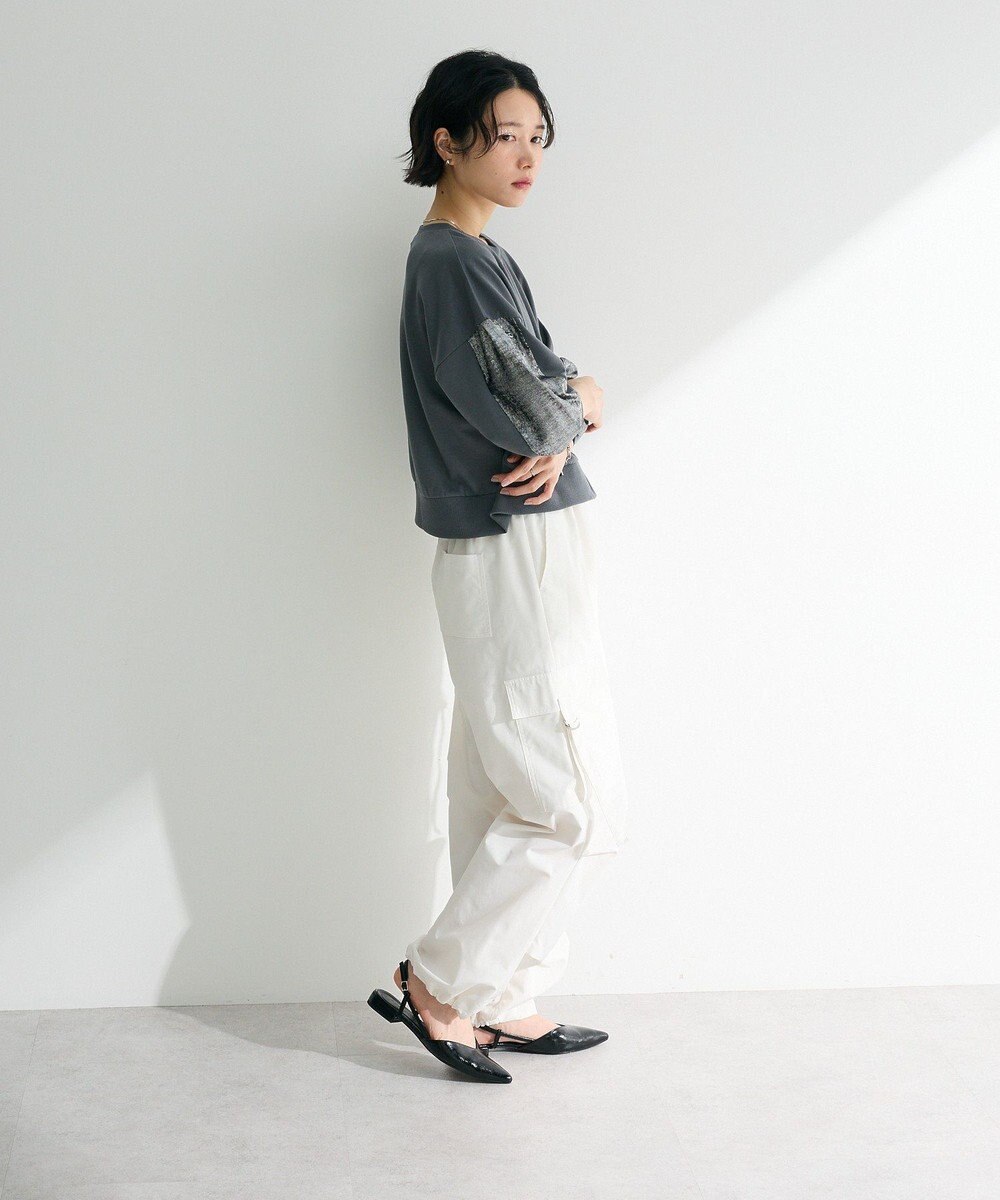 Green Parks 箔プリントドッキング裏毛プルオーバー 