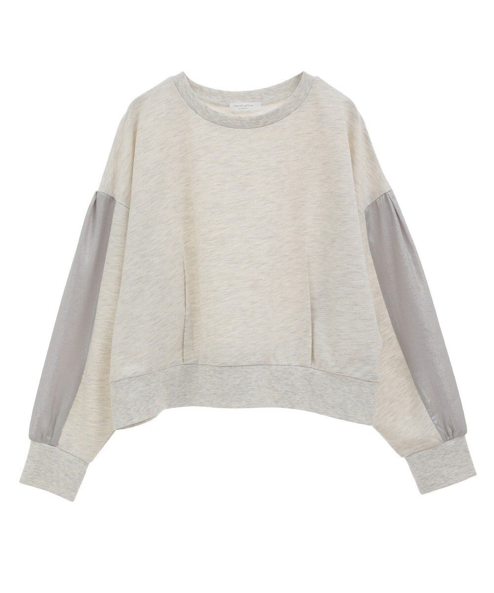 Green Parks 箔プリントドッキング裏毛プルオーバー 