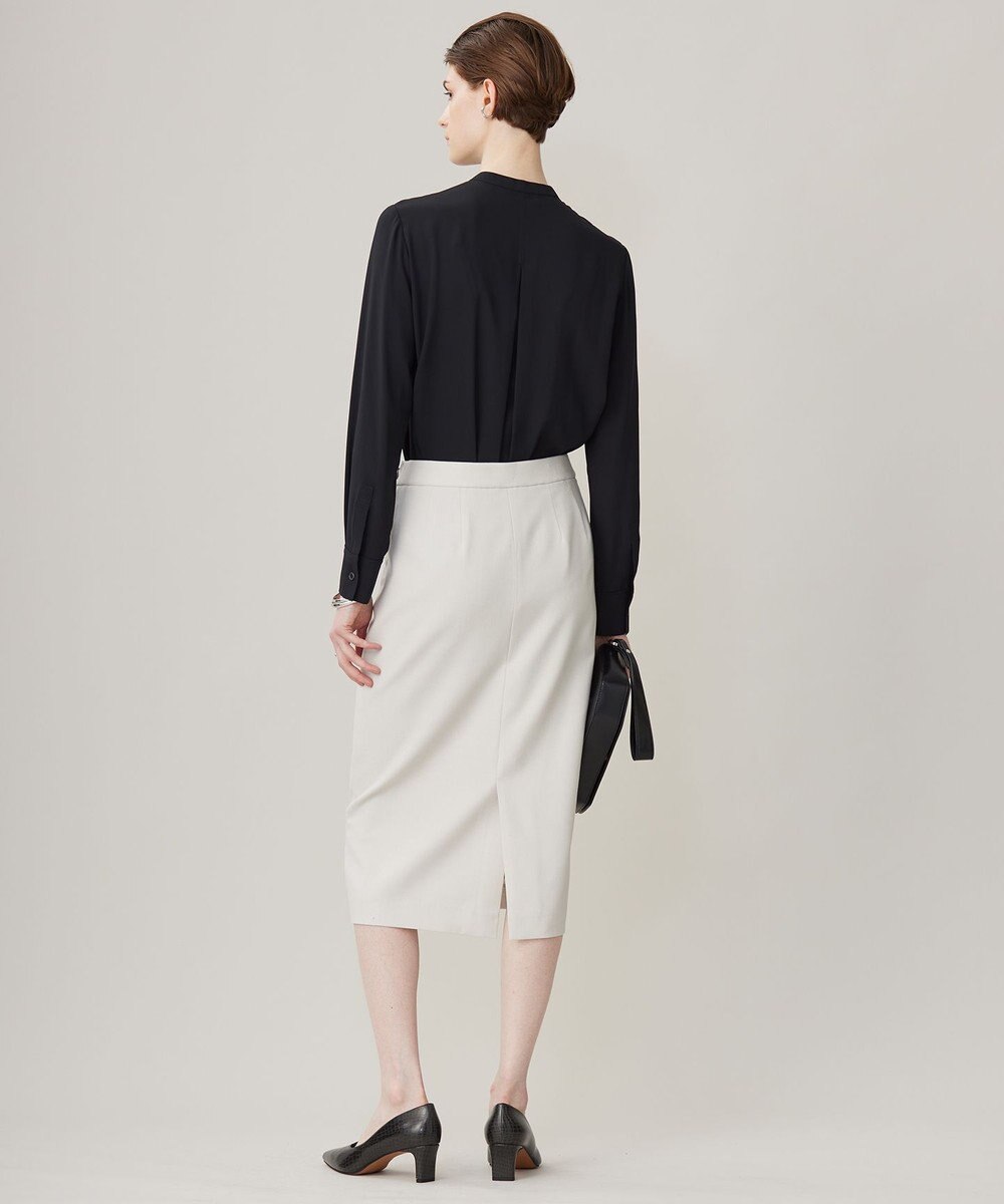 ICB 【接触冷感・UVケア・速乾・洗える】BackSatinAmunzen バンドカラーブラウス 