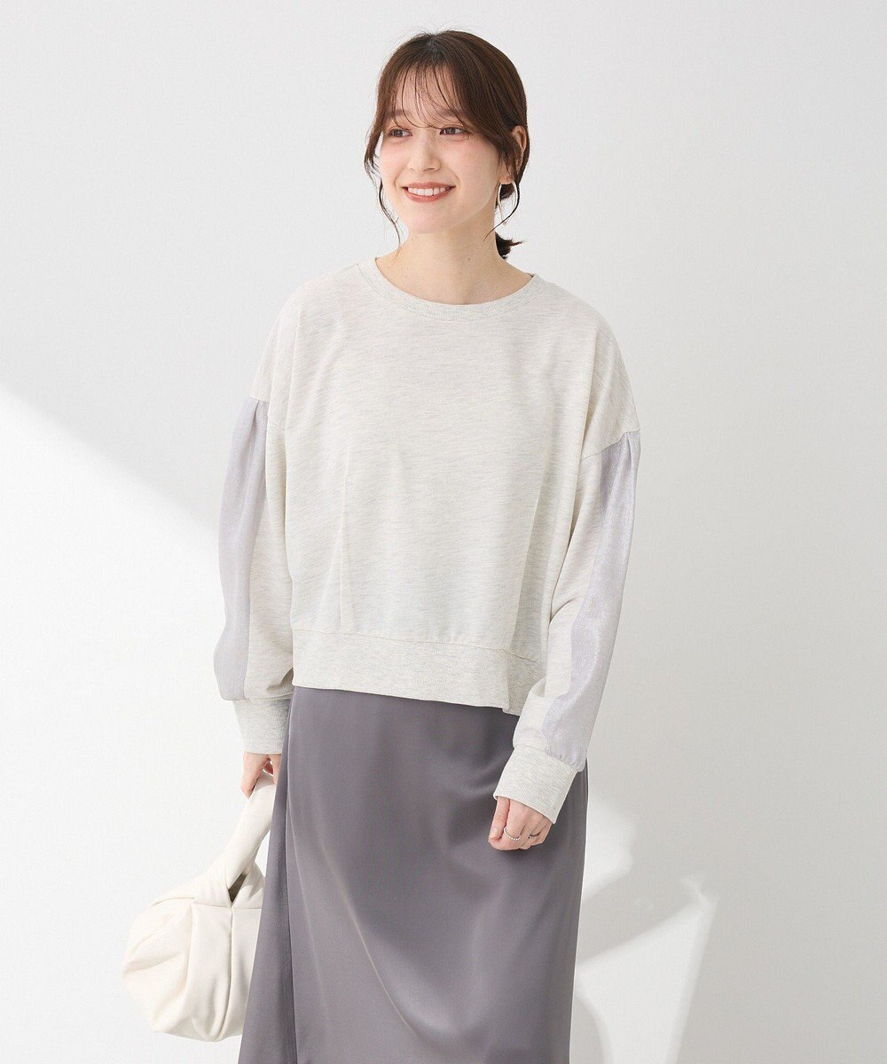 Green Parks 箔プリントドッキング裏毛プルオーバー 