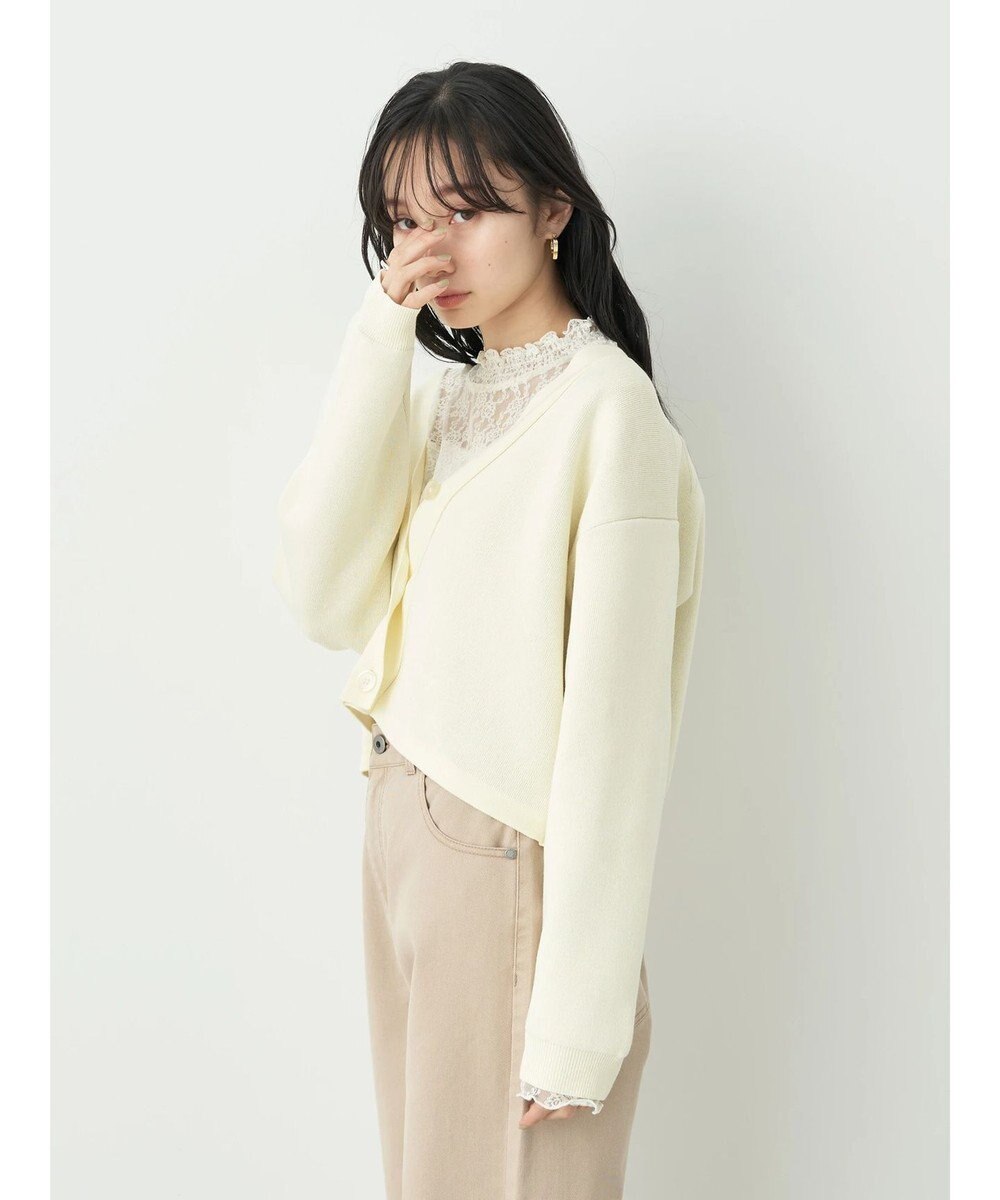 earth music&ecology バイカラースポンディッシュカーディガン 