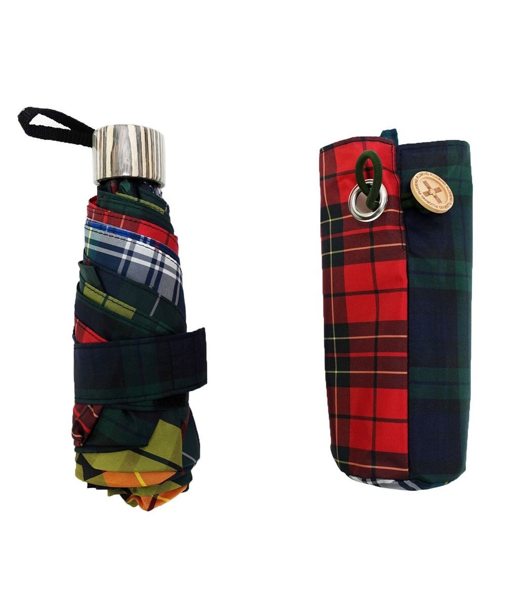 +RING 【UVカット95%以上】【UPF50＋】プラスリング ユニセックス 晴雨兼用 折傘 CHK T1320 