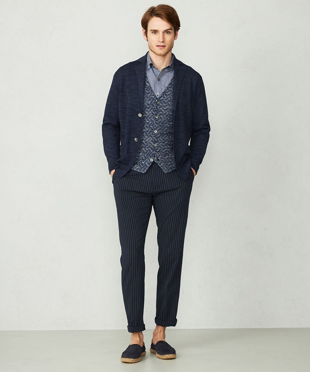 JOSEPH ABBOUD 【キングサイズ・オーガニックコットン】ドライサッカーストライプ　パンツ 