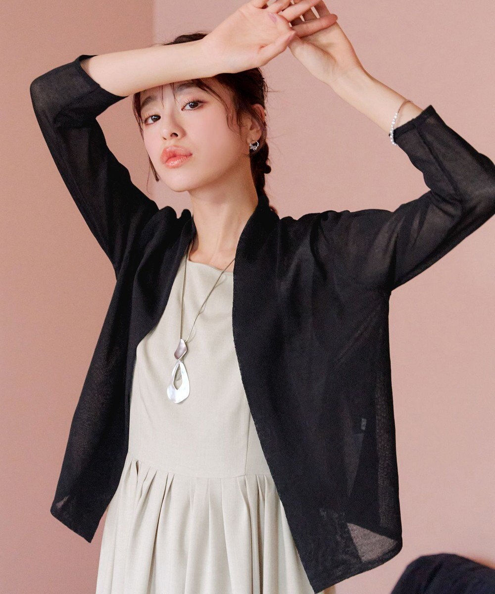 Tiaclasse L 【小倉優子さん着用・UVケア・接触冷感】ショートトッパーカーディガン 