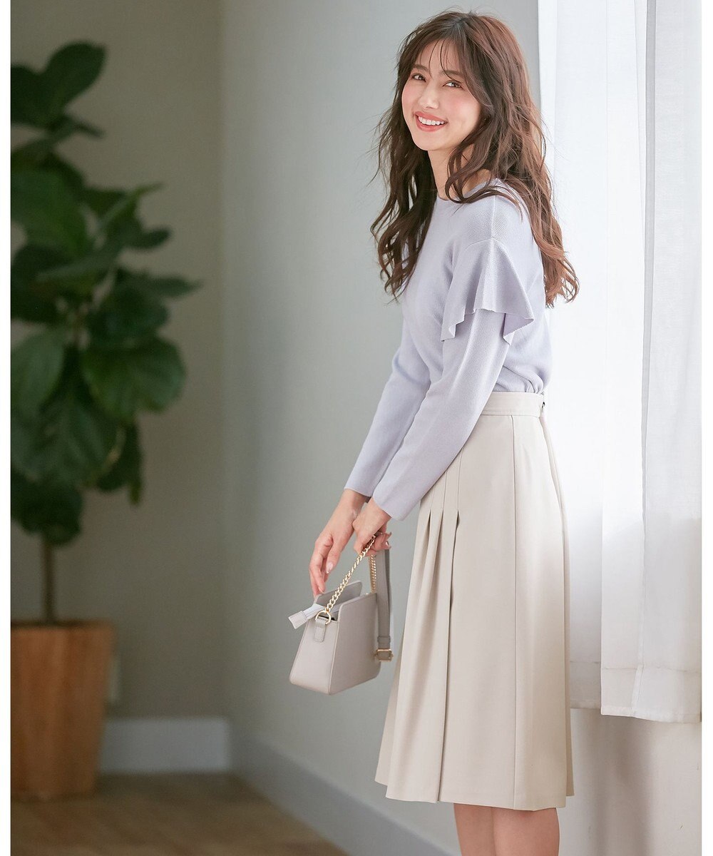 ANY SIS 【洗える】フレアディテール ニット 