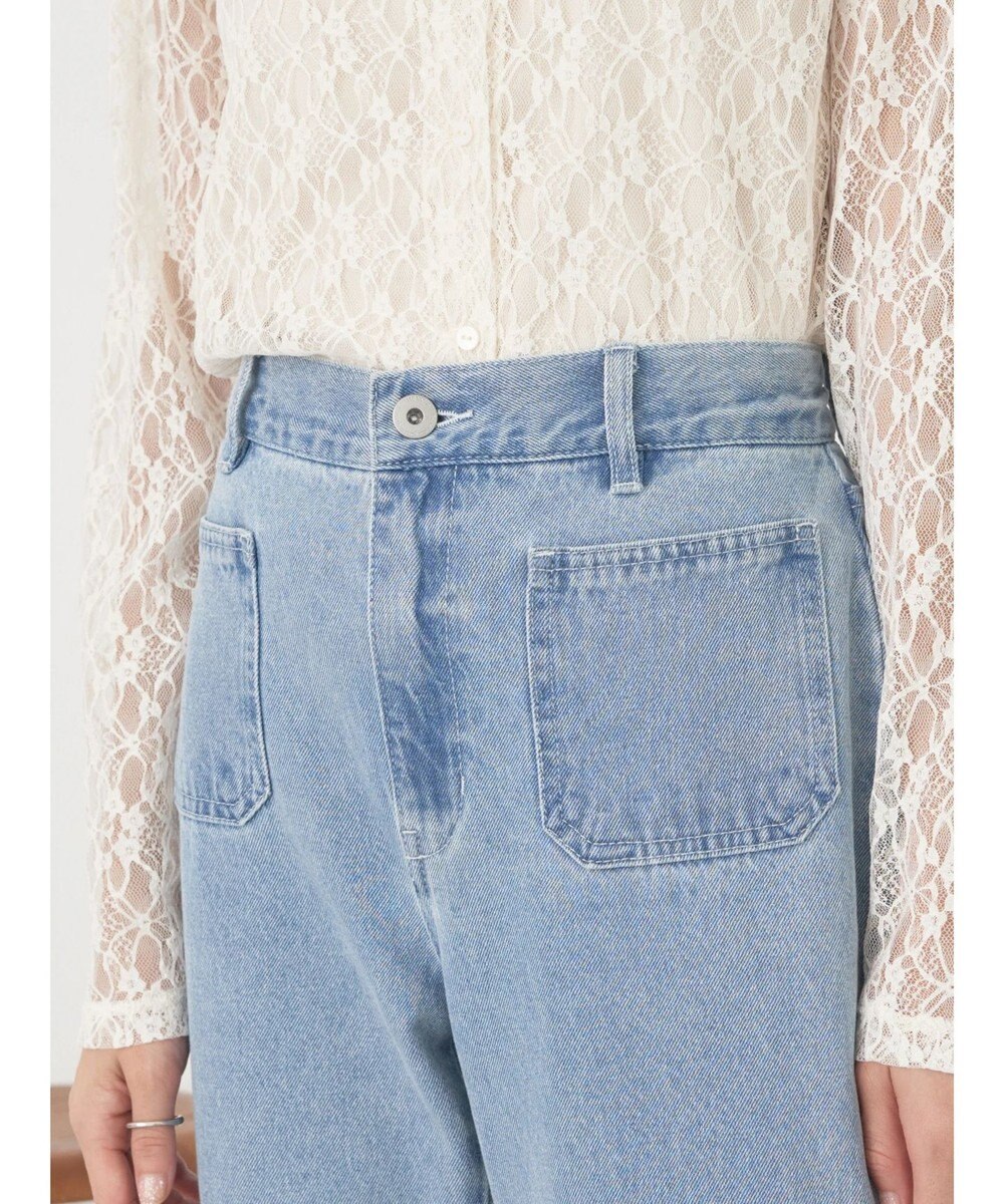 earth music&ecology フロントポケットフレアデニム 