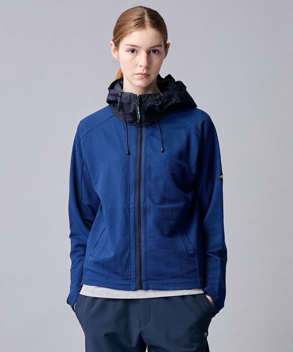 JOSEPH ABBOUD MOUNTAIN 【異素材コンビネーション】グリットワッフルアクティブパーカー 