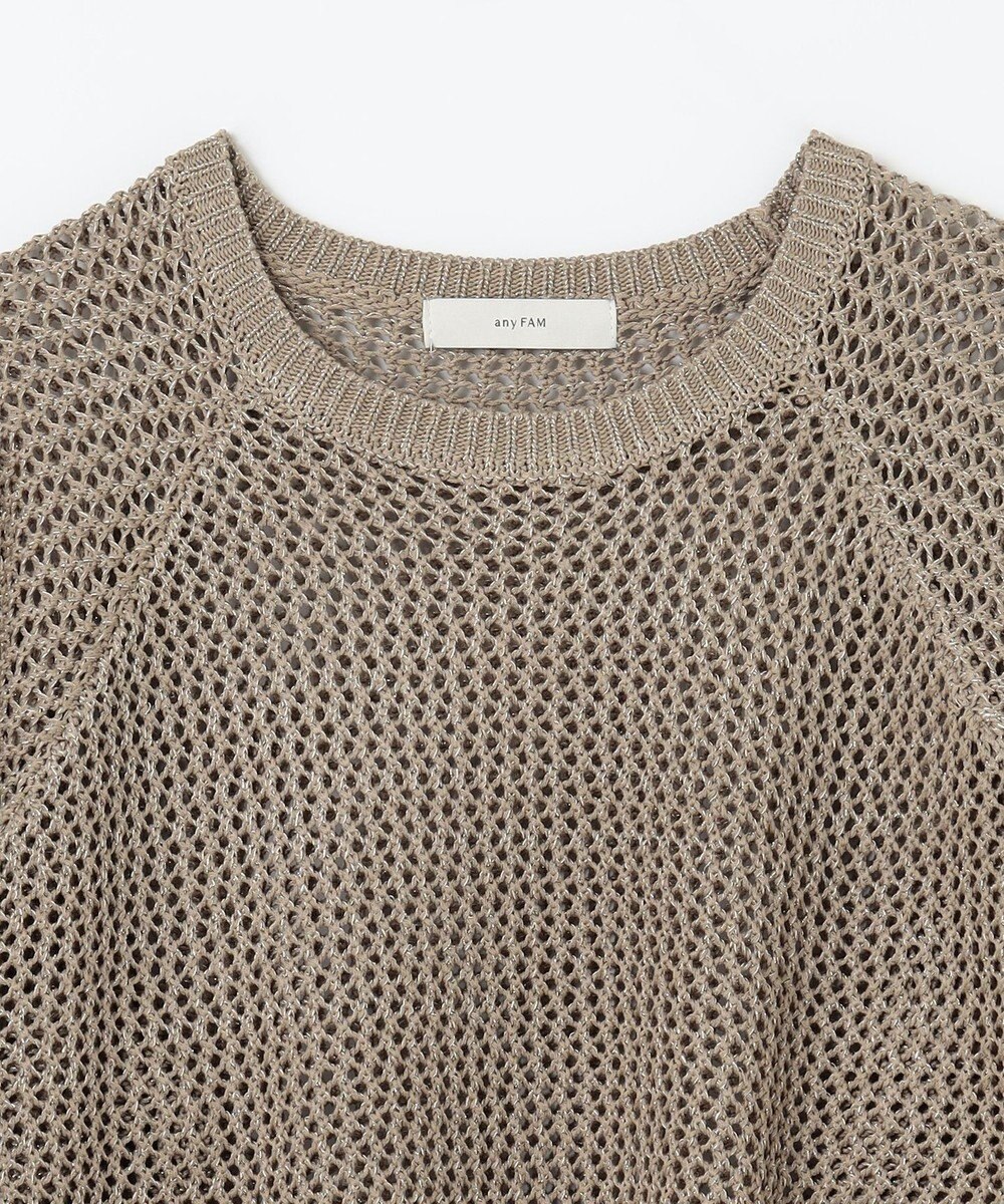 ANY L 【洗濯機可】ラメニットメッシュプルオーバー 