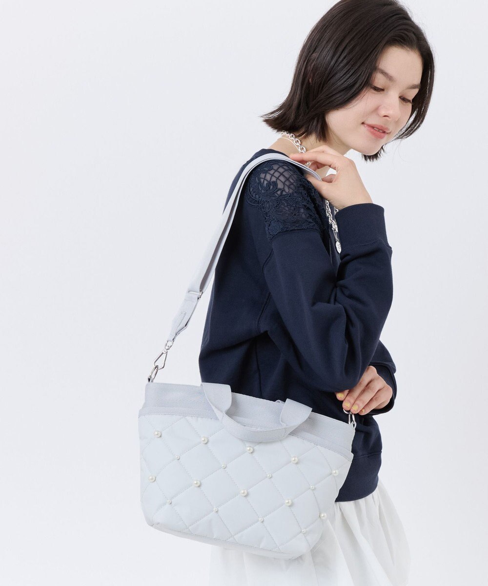 LeSportsac SM BUCKET TOTE W PEARLS/ミストグレーパール 
