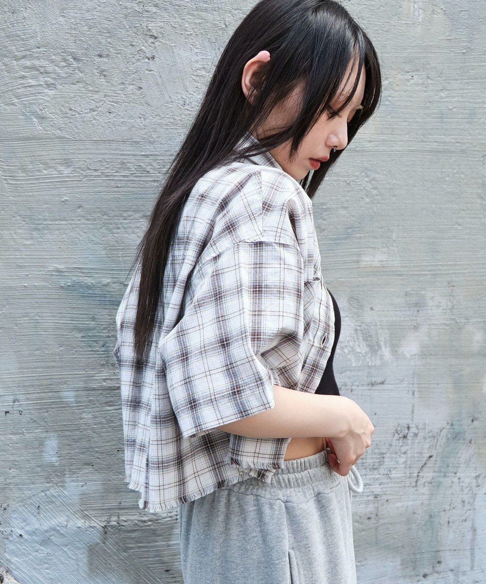 WEGO ショートチェックシャツ（S） 