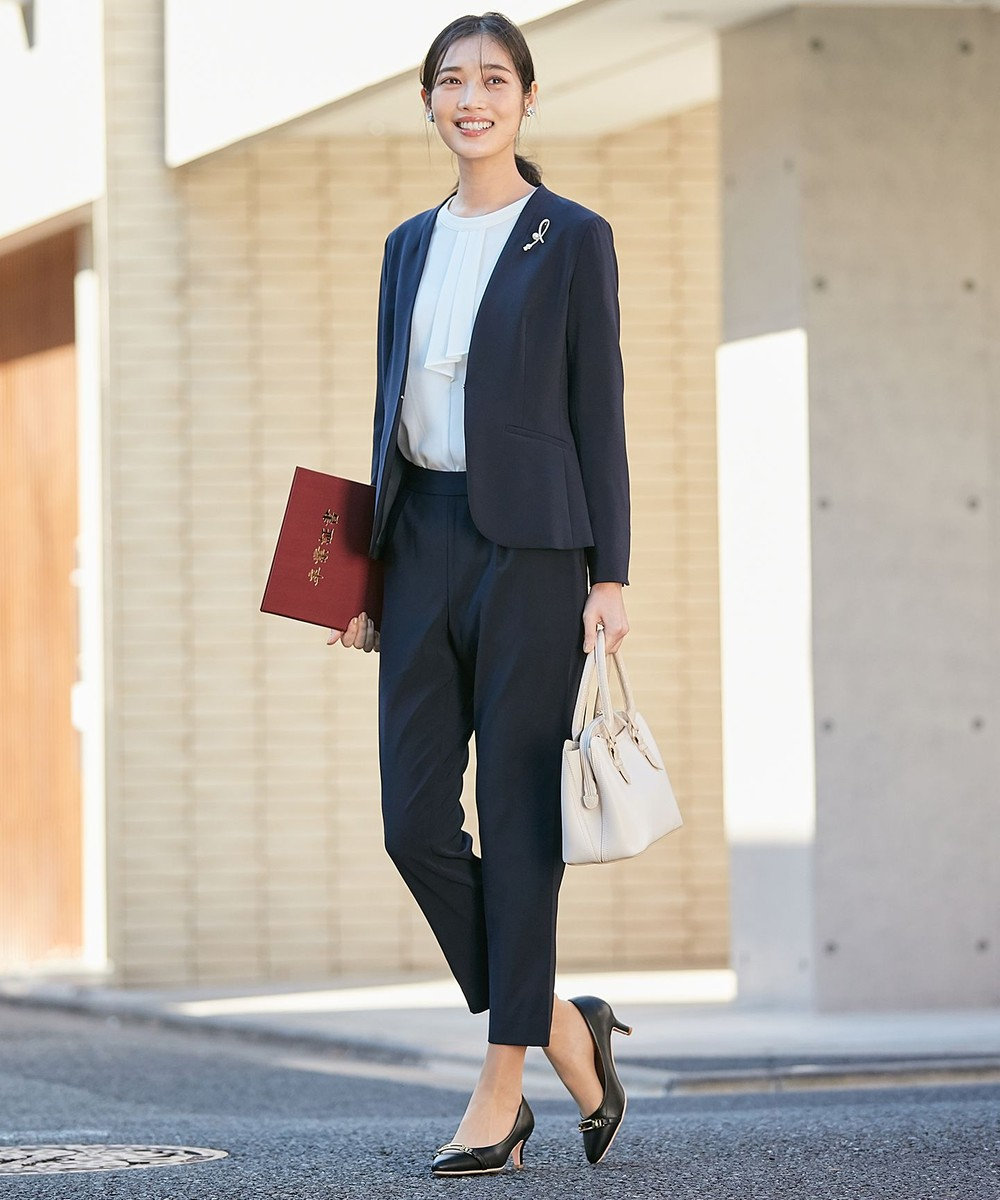 ANY SIS 【洗える】セレモニーダブルクロス カラーレス ジャケット 