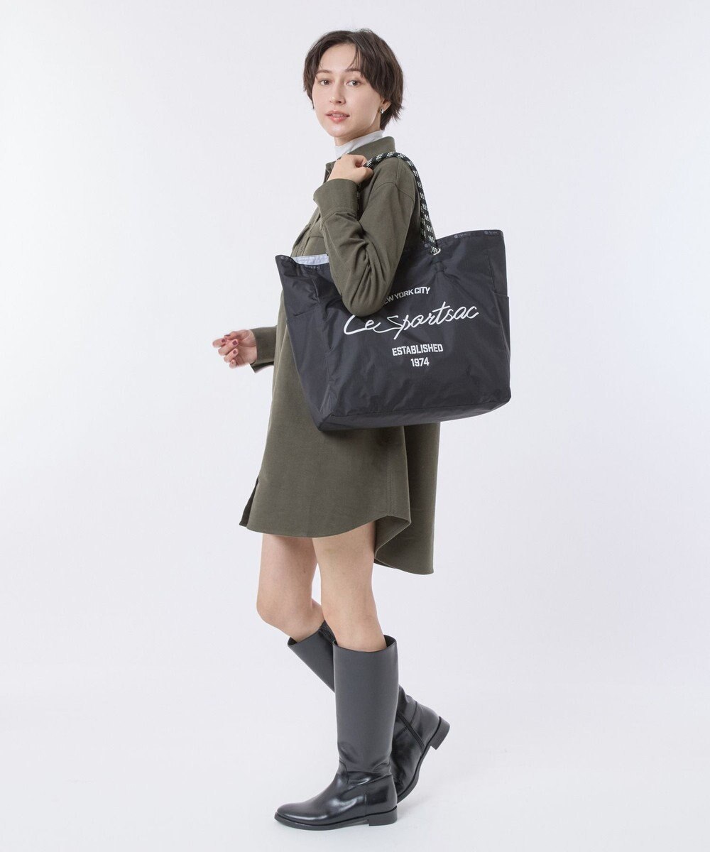 LeSportsac LARGE 2 WAY TOTE/2ウェイブラック/グレーカモ 