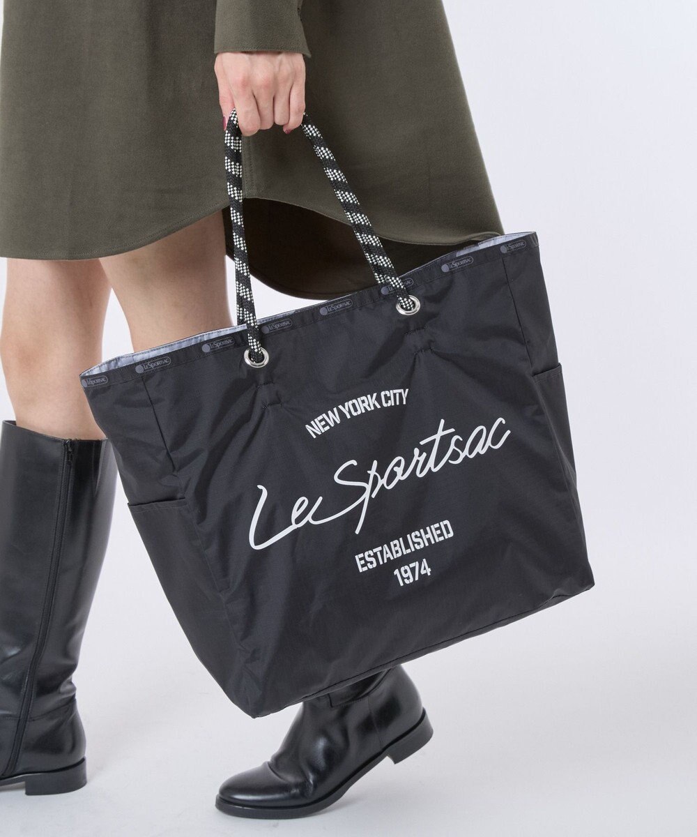 LeSportsac LARGE 2 WAY TOTE/2ウェイブラック/グレーカモ 