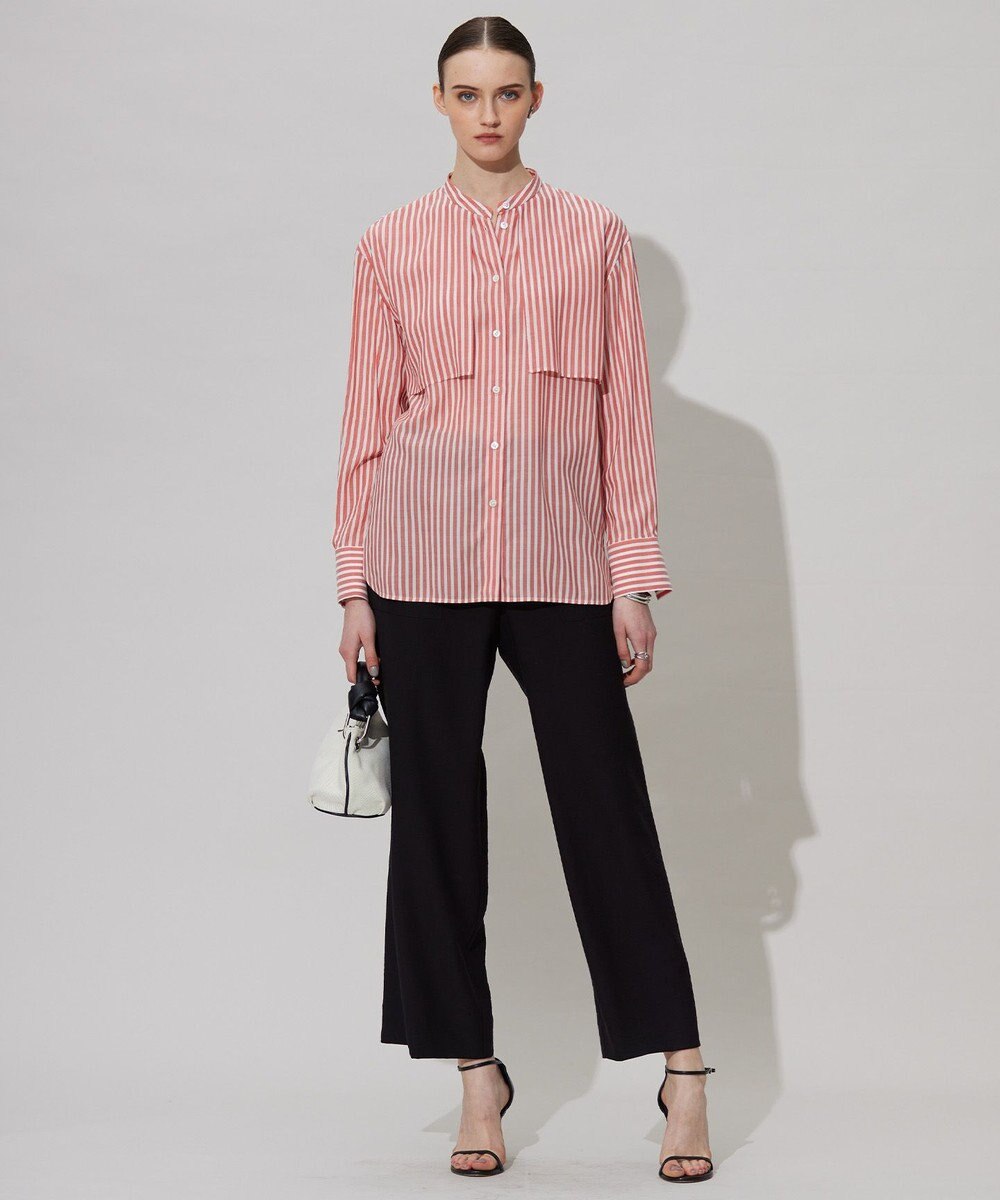 ICB 【洗える】キュプラローンストライプ シャツ 