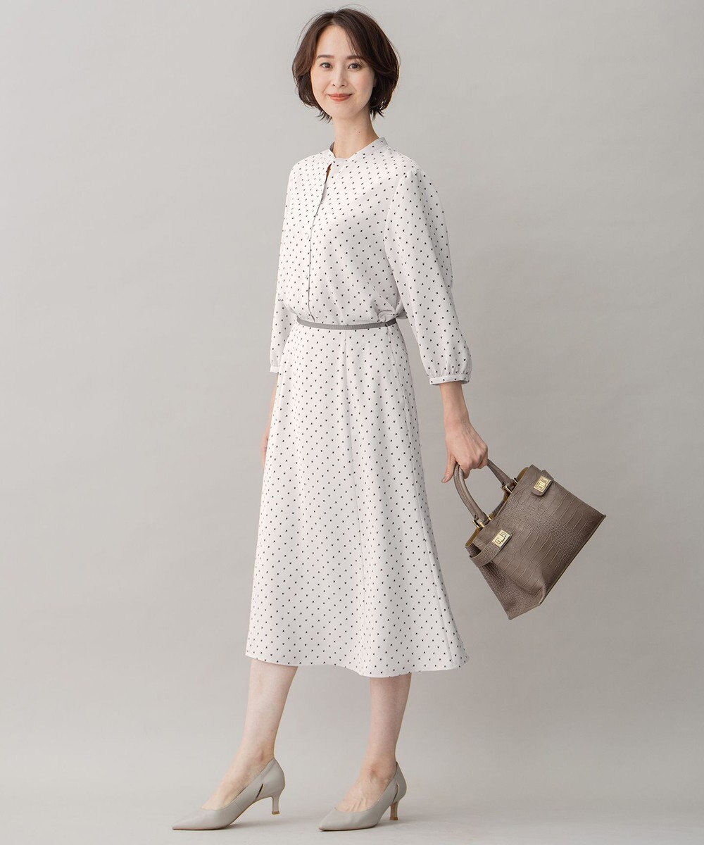 自由区 【セット可/洗える】ダブルスクエアプリント マーメイドシルエットスカート 