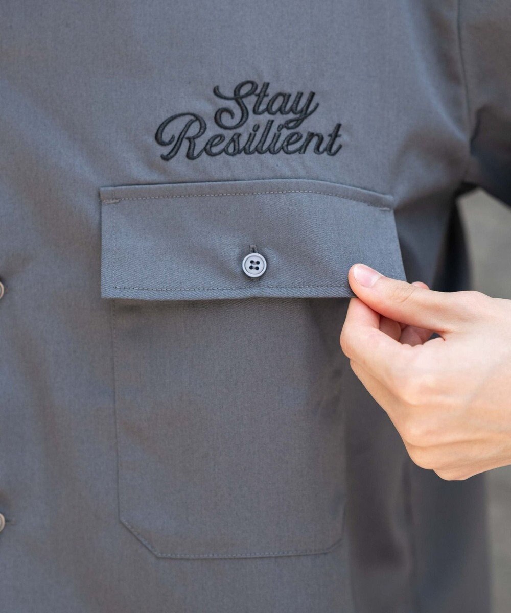 WEGO 【ユニセックス着用ITEM】刺繍ロゴツイルワークシャツ 