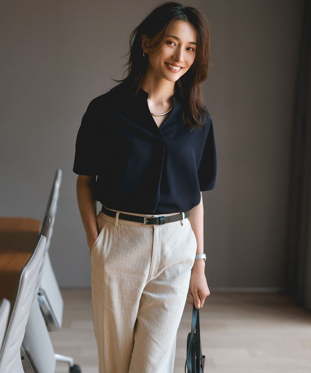 23区 S 【CLASSY.6月号掲載/洗える】リネンレーヨンストレッチ ワイドパンツ 