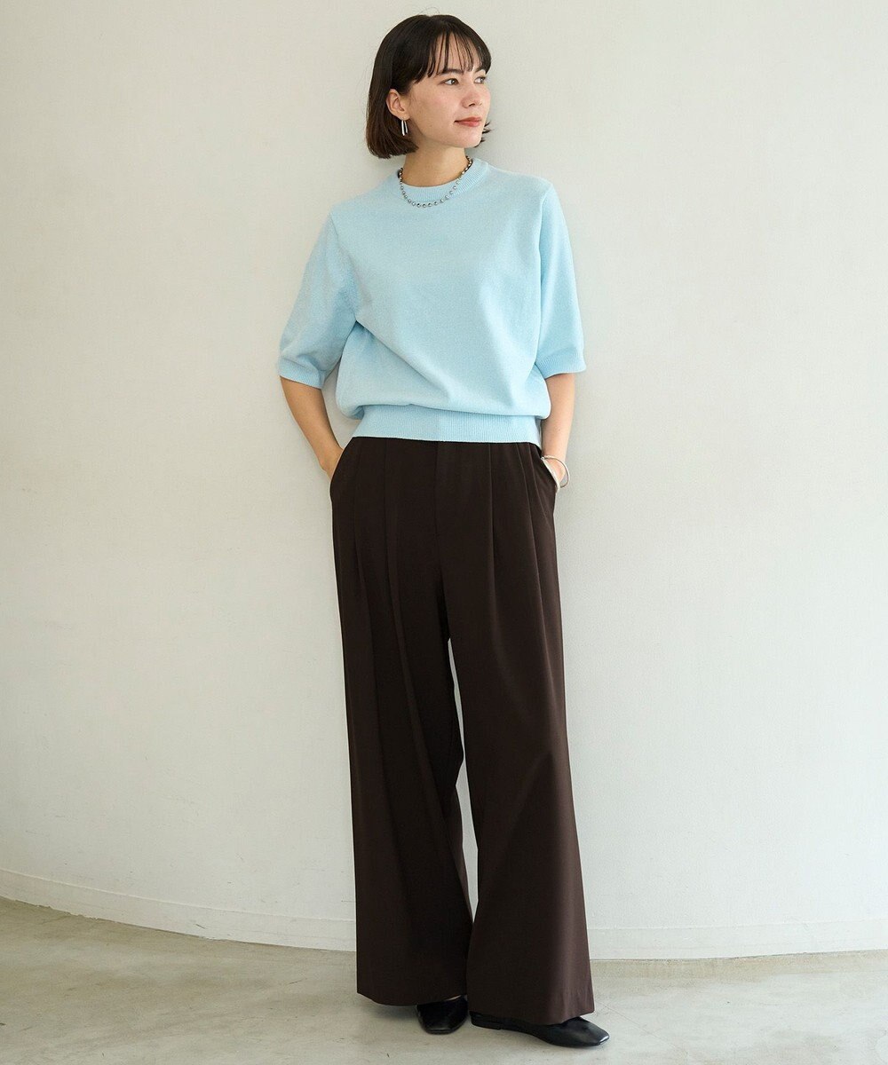 UNFILO L ベロアモール ハーフスリーブニット 