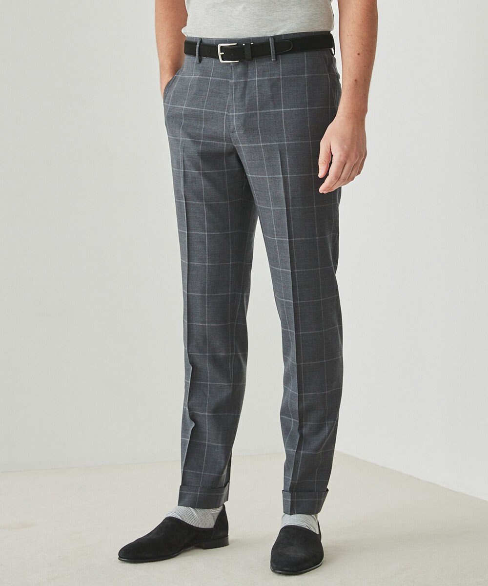 GOTAIRIKU ロングセラー【洗える/折り目加工/シワになりにくい/ウエストアジャスター】ウォッシャブル サマーウール100％パンツ_限定色(ノータック)25年モデル 