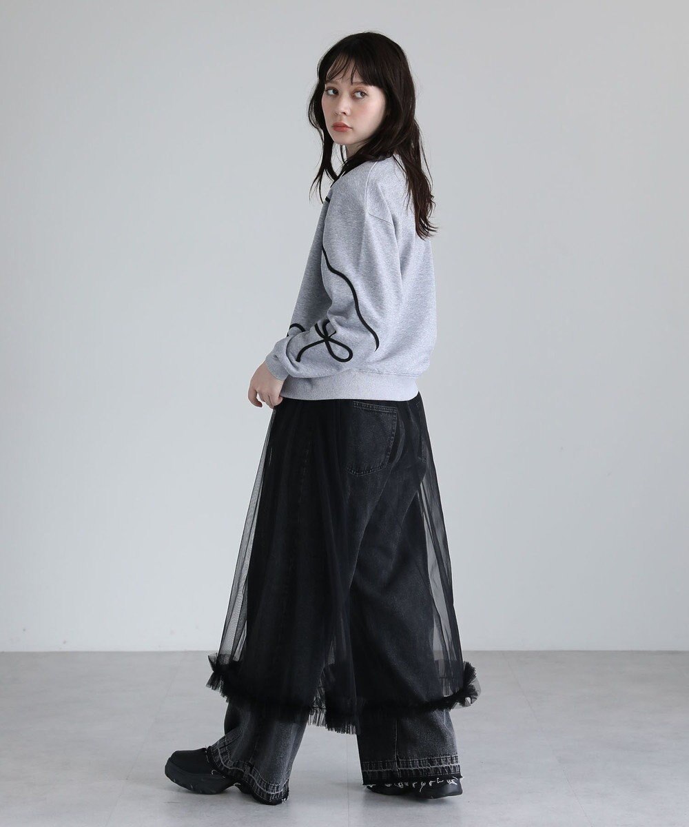 Green Parks ・ｓｗｉｎｇ　ｂｙ　リボンコード刺繍スウェット 