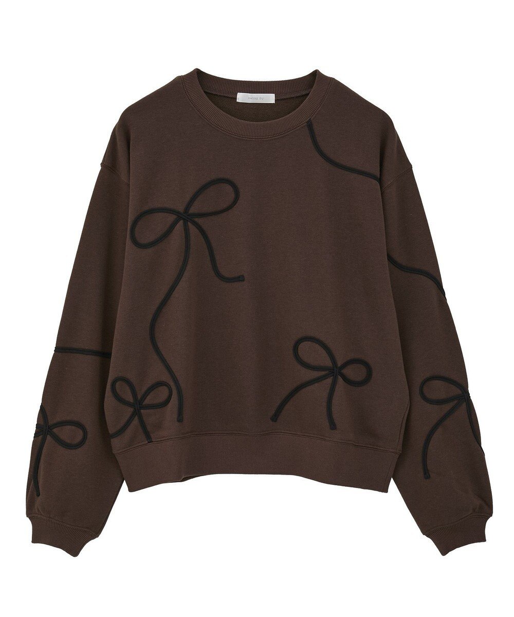 Green Parks ・ｓｗｉｎｇ　ｂｙ　リボンコード刺繍スウェット 