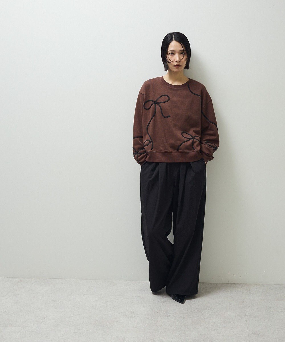 Green Parks ・ｓｗｉｎｇ　ｂｙ　リボンコード刺繍スウェット 