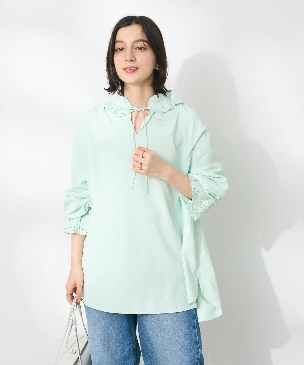 CRAFT STANDARD BOUTIQUE デシンフリル刺繍スリーブブラウス 