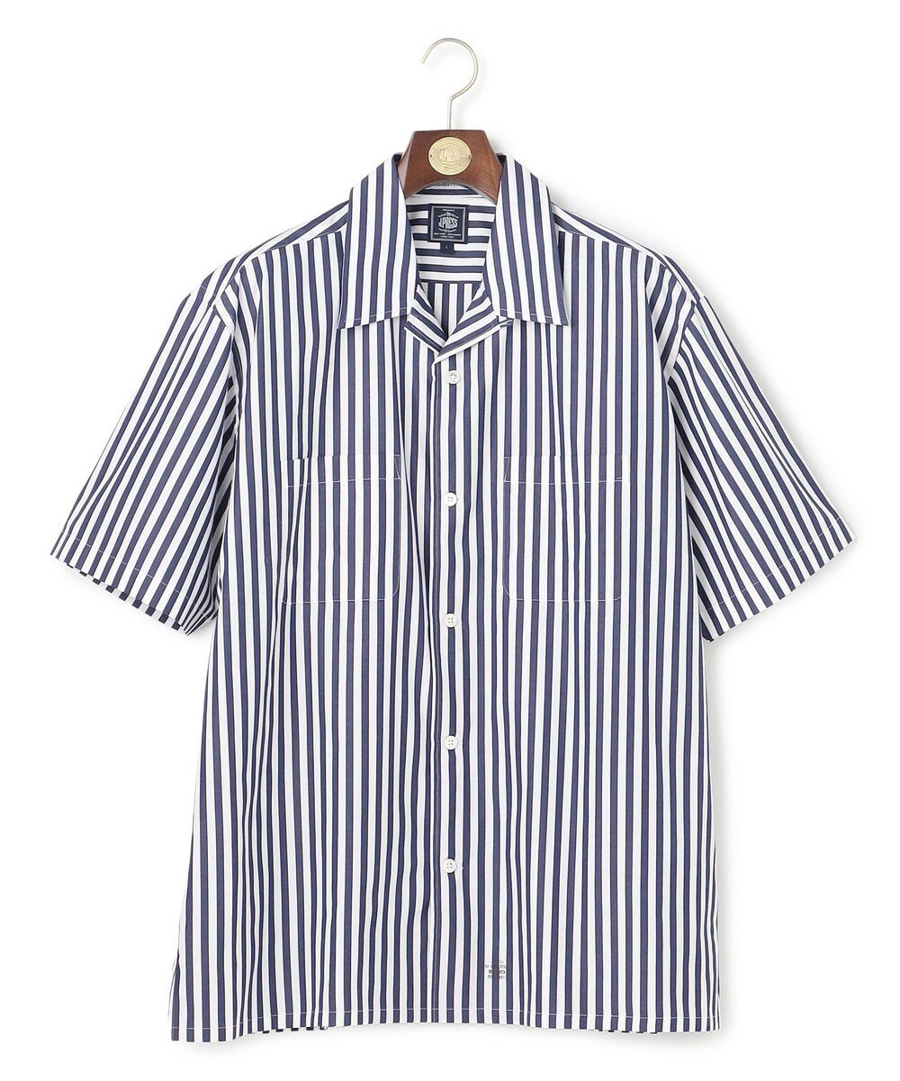 J.PRESS MEN 【J.PRESS ORIGINALS】Broad Stripe Open Half Sleeve Shirt / Baggy-Fit 