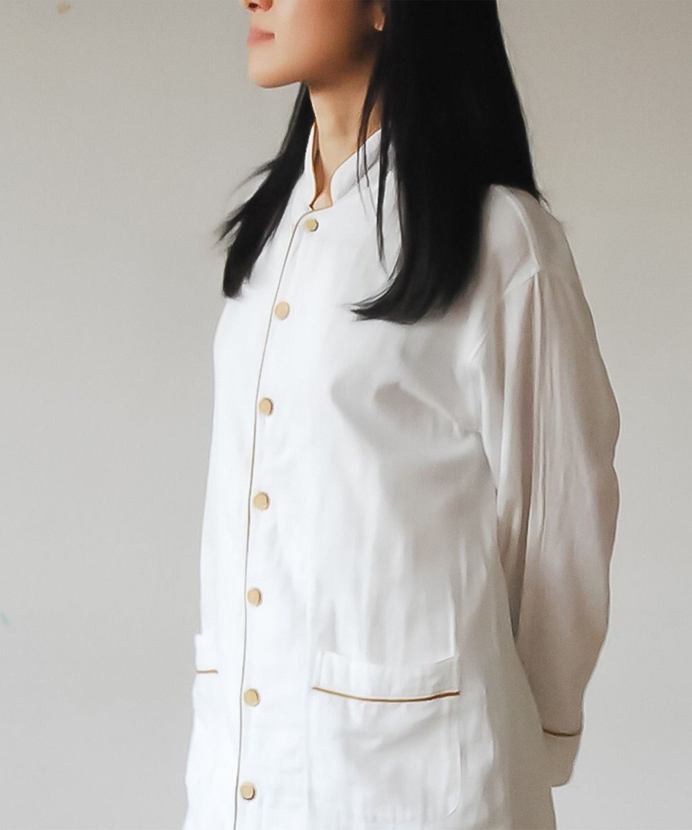 京和晒綿紗 【紗栄子さん愛用パジャマの色違い/UNISEX】ガーゼパジャマ 2重合わせ 白 