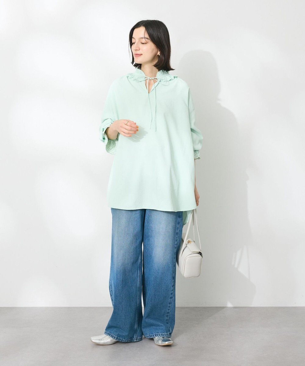 CRAFT STANDARD BOUTIQUE デシンフリル刺繍スリーブブラウス 