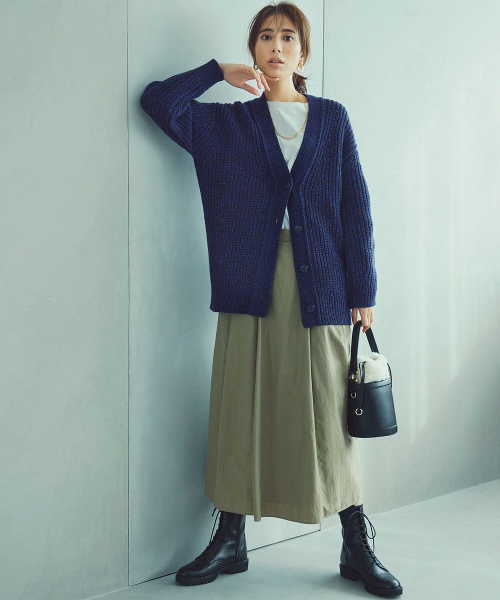 23区 【WEB限定】マットナイロンタフタ フレアスカート 