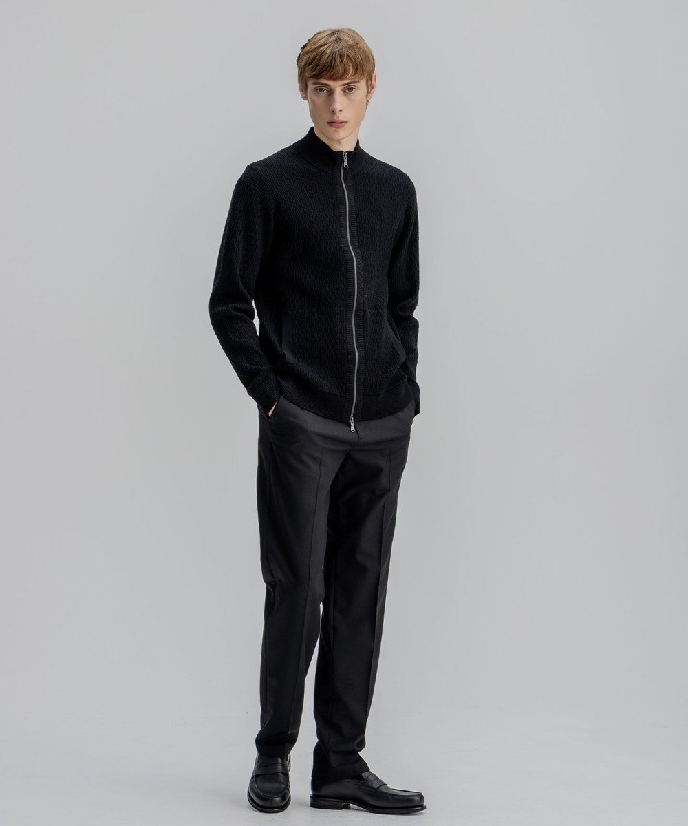 JOSEPH HOMME 【新柄】 ヴィスコースリンクス　ハイネックジップアップカーディガン 