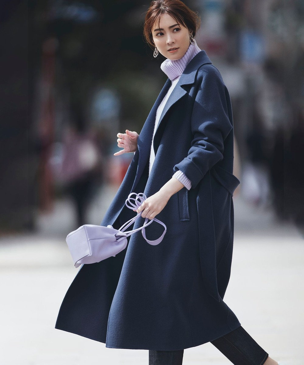数量限定 韓国 ファッション トレンチコート アウター ロング 韓流 青 水色 レディース トレンチコート