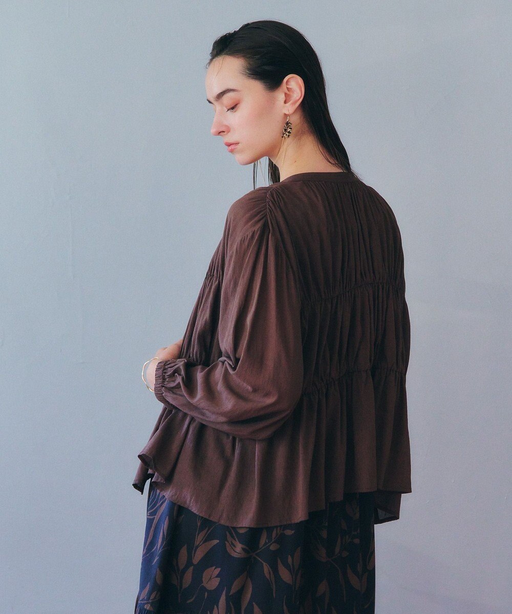 YECCA VECCA リボンデザインシアーブラウス 