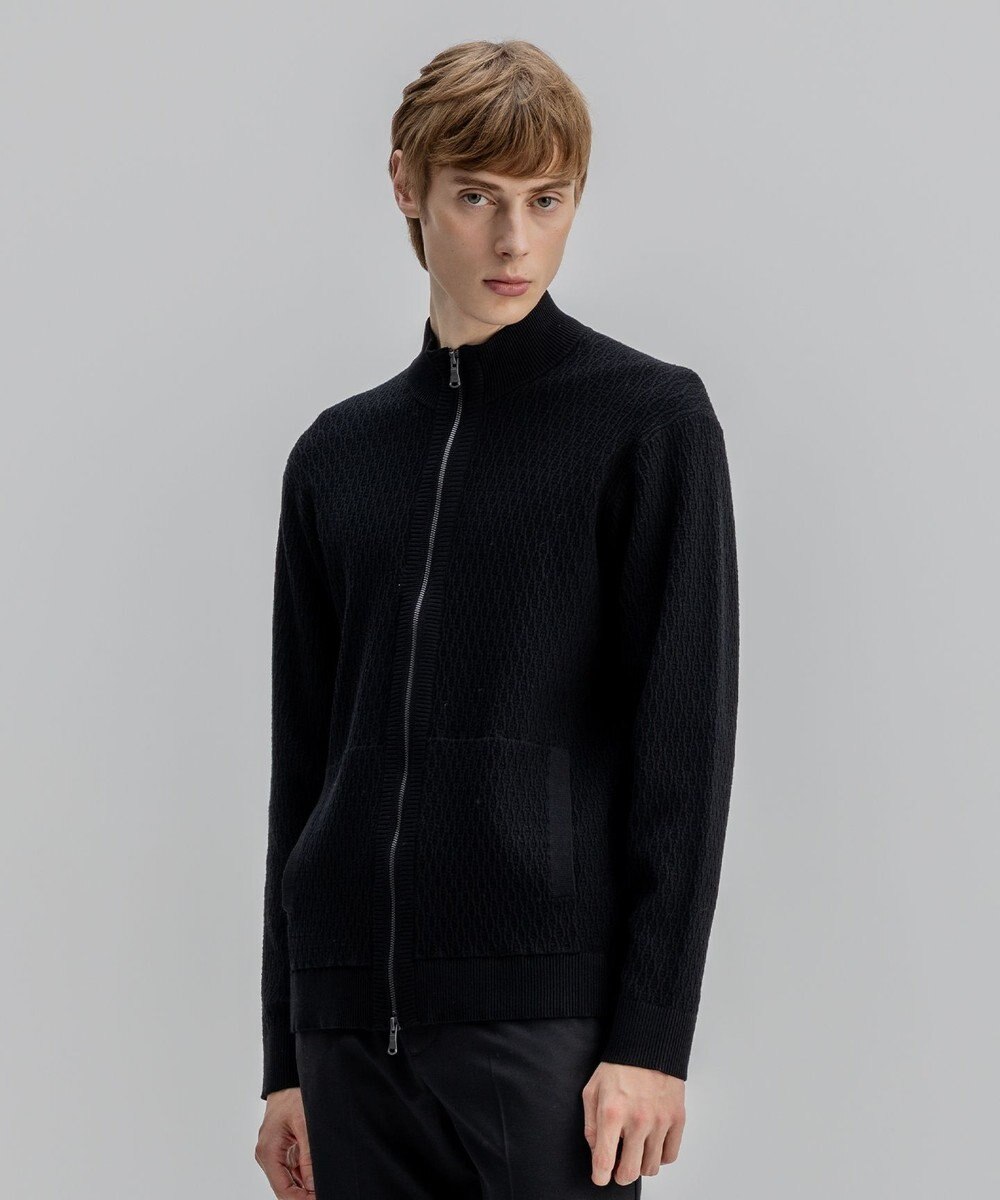 JOSEPH HOMME 【新柄】 ヴィスコースリンクス　ハイネックジップアップカーディガン 